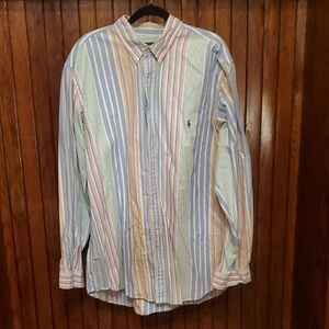 RALPH LAUREN 2XLT Striped Multicolor Men's Shirt